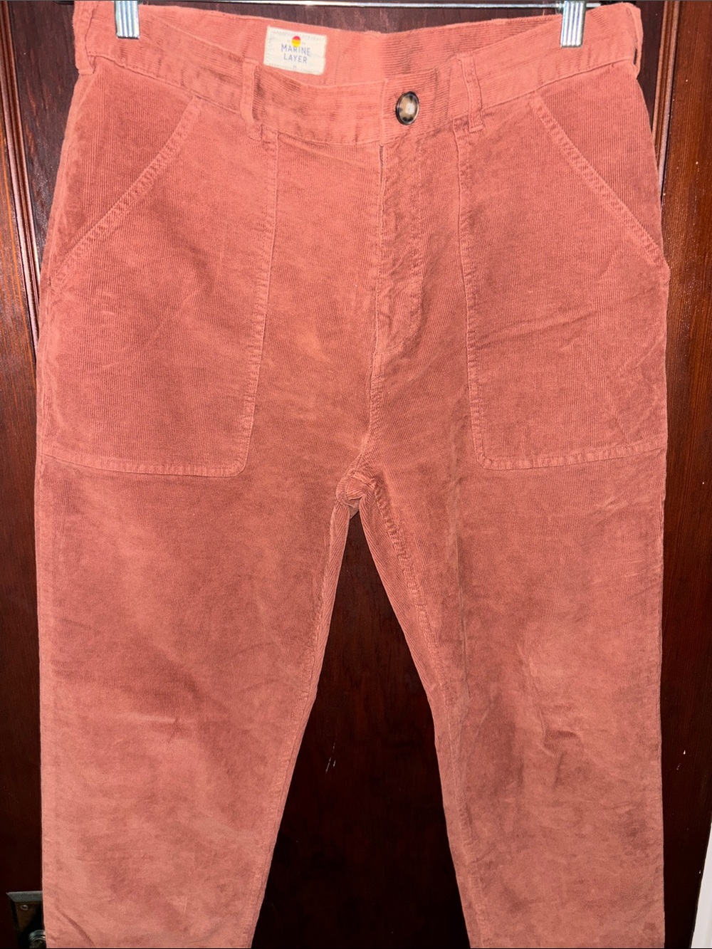 Marine Layer Men's Corduroy Pants in Rust